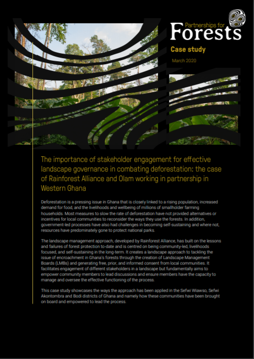 The Importance of Stakeholder Engagement for Effective Landscape Governance in Combating Deforestation