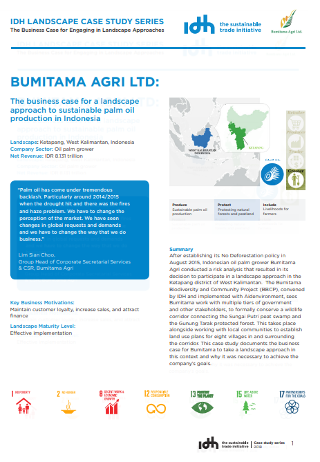 IDH Landscape Case Study Series: Bumitama Agri Ltd