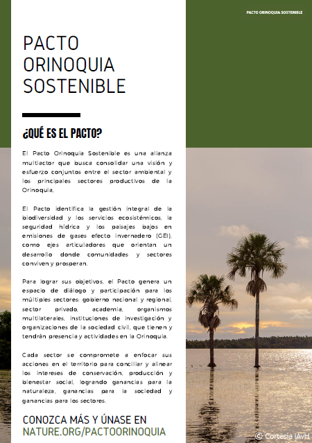 Sustainable Orinoquia Pact Fact Sheet