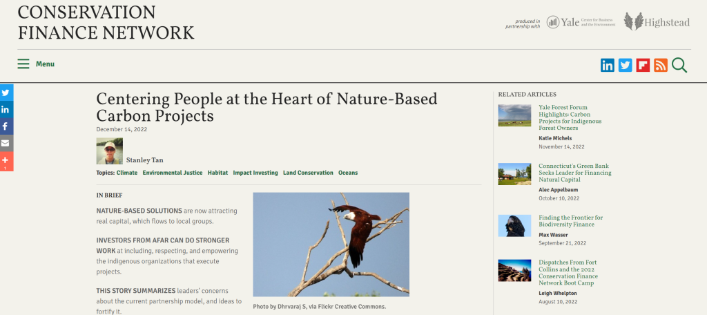 Centering People at the Heart of Nature-Based Carbon Projects