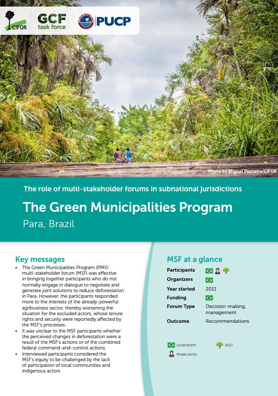 The Green Municipalities Program: Para, Brazil