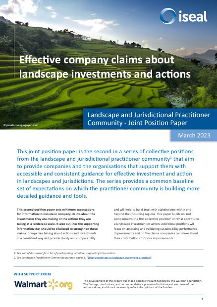 Effective Company Claims About Landscape Investments and Actions