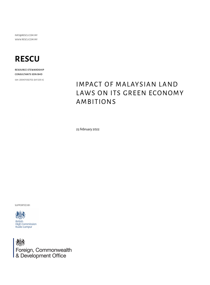 Impact of Malaysian Land Laws on its Green Economy Ambitions
