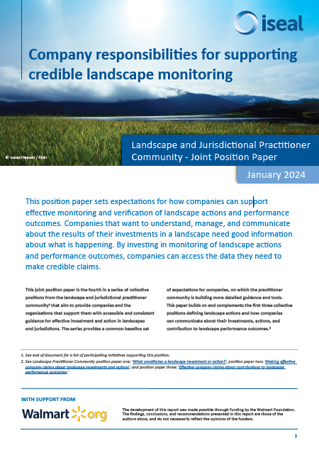 Company Responsibilities for Supporting Credible Landscape Monitoring