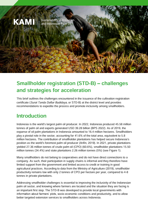 Smallholder Registration (STD-B) – Challenges and Strategies for Acceleration